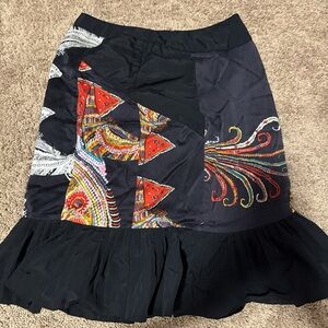 Size 10 black silk club skirt